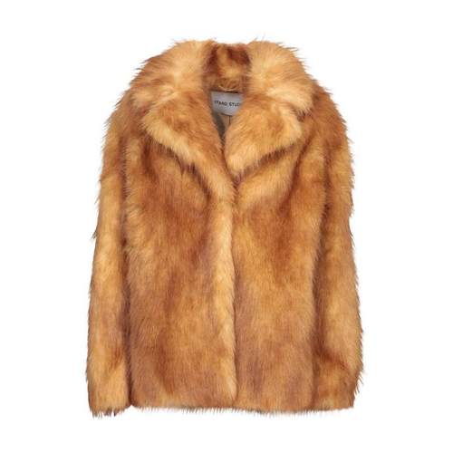 Stand Studio 秋冬新品女士Janice仿皮草毛绒长袖夹克外套女装