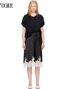 3.1 Phillip Lim 女款黑色 Draped T-Shirt Slip Combo 连衣裙 迷