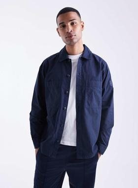 BOSS Orange 男士 衬衫 '' Locky shacket 深蓝衬衫