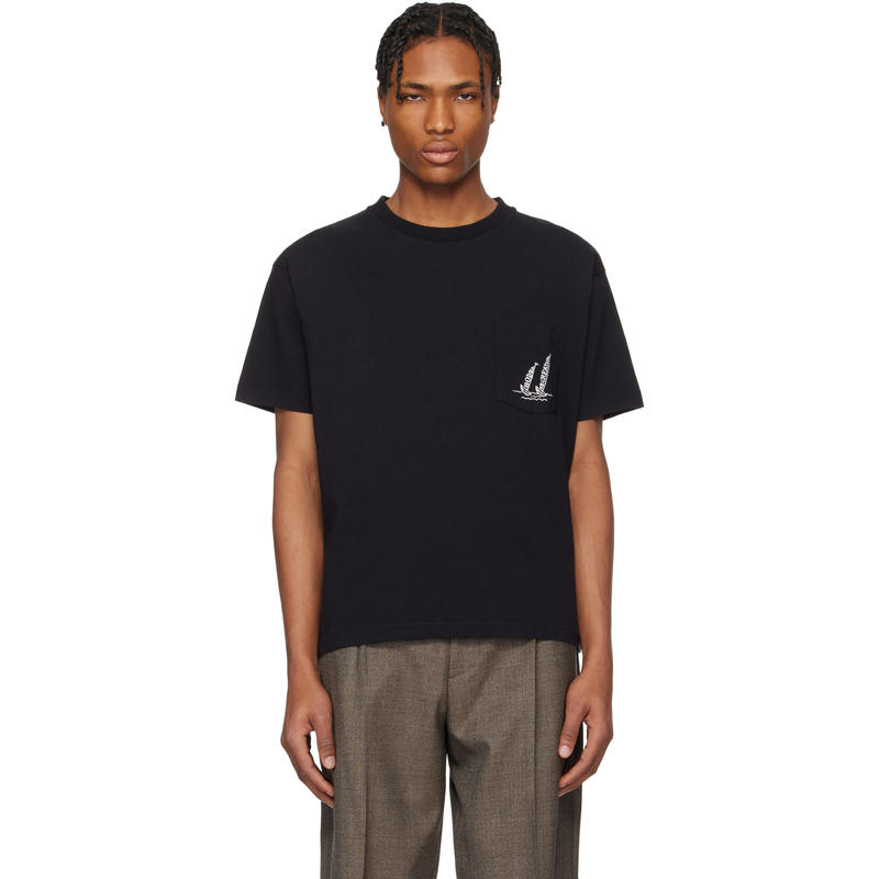 Bode 男士 T恤 黑色 Recreation Sails Pocket T 恤