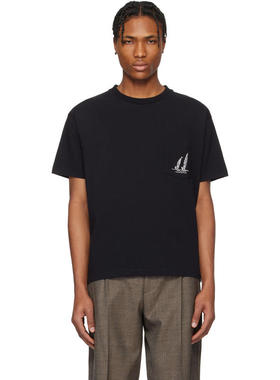 Bode 男士 T恤 黑色 Recreation Sails Pocket T 恤