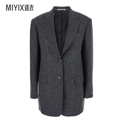 【秋冬新品】Tagliatore Revers 灰色单排扣凹口羊毛女士夹克 迷