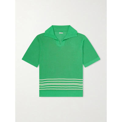 Bode 男士 FW26 POLO衫 Bentgrass 条纹棉质