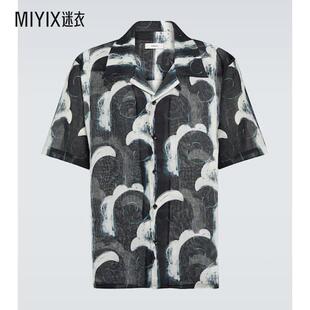 迷衣时尚 印花棉质薄纱保龄球衬衫 男款 COMMAS