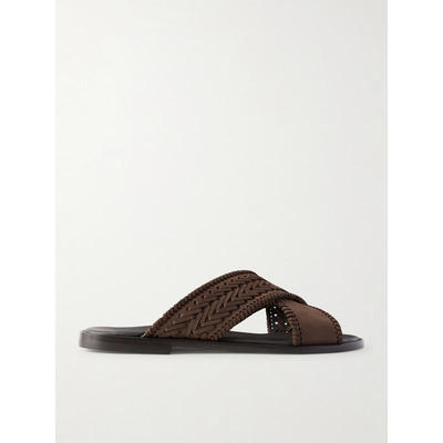 Manolo Blahnik 莫罗·伯拉尼克 男士 凉鞋 Tex 牛巴戈饰边皮质