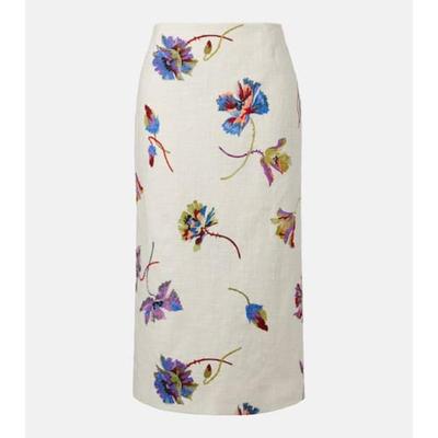 La DoubleJ 女士 中长裙 花朵棉质铅笔半身裙