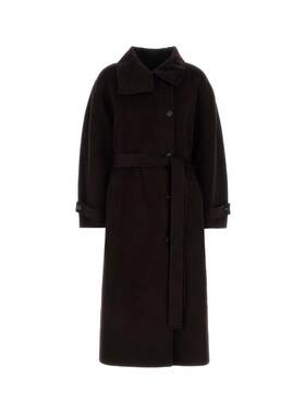Soeur 女士 FW26 外套 James 巧克力色羊毛混纺大衣