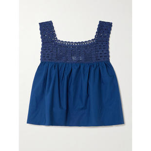 女士 Mar FW25 背心 钩编褶皱棉质府绸上衣 Calle Heirloom Del