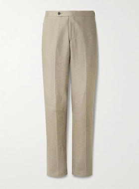 SID MASHBURN 男士 FW25 西装裤 锥形亚麻西装裤