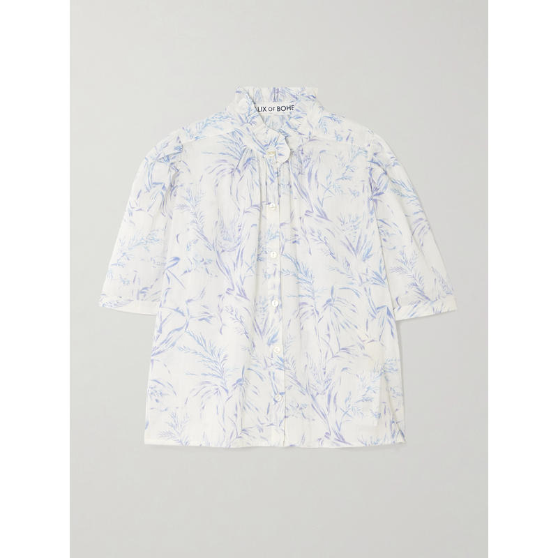 Alix Of Bohemia 女士 秋冬新品 衬衫 Winn 荷叶边印花棉纱衬衫