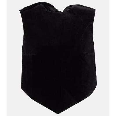 Patou 姜·巴度 女士 上衣 蝴蝶结装饰棉混纺天鹅绒短款