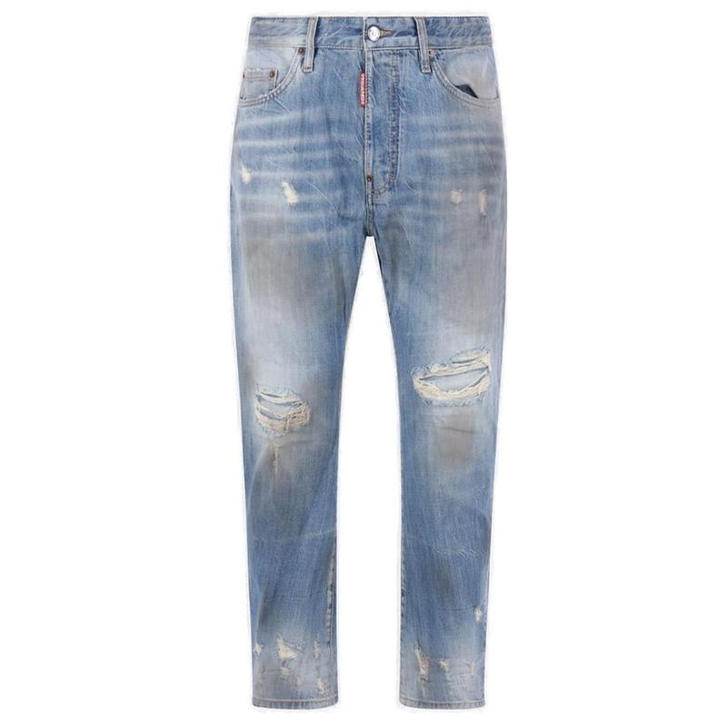 DSquared2 D二次方 男士 SS26 牛仔长裤 浅色脏洗做旧牛仔裤图片