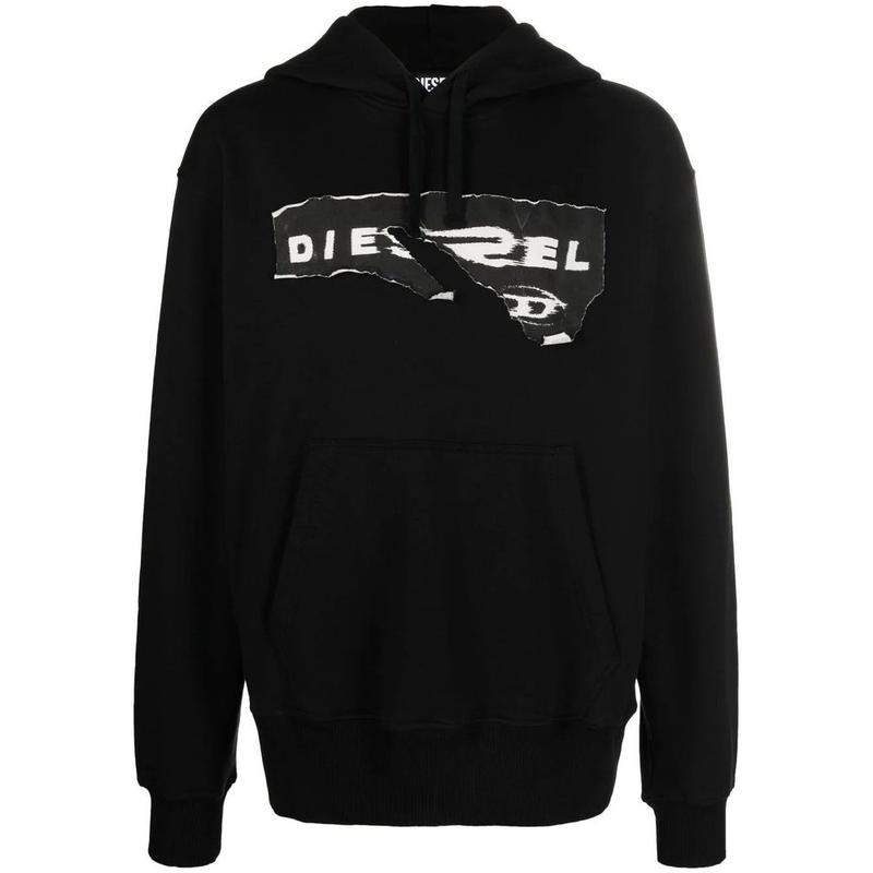 Diesel 男士 SS23 卫衣 黑色 S Macs Poff 连帽衫