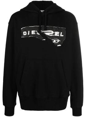 Diesel 男士 SS23 卫衣 黑色 S Macs Poff 连帽衫