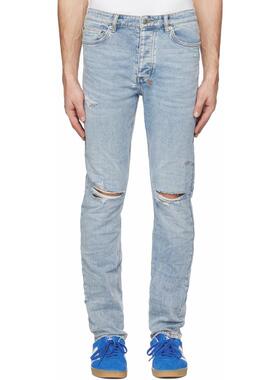 Ksubi 男士 牛仔长裤 蓝色 Chitch Rekon Trashed 牛仔裤