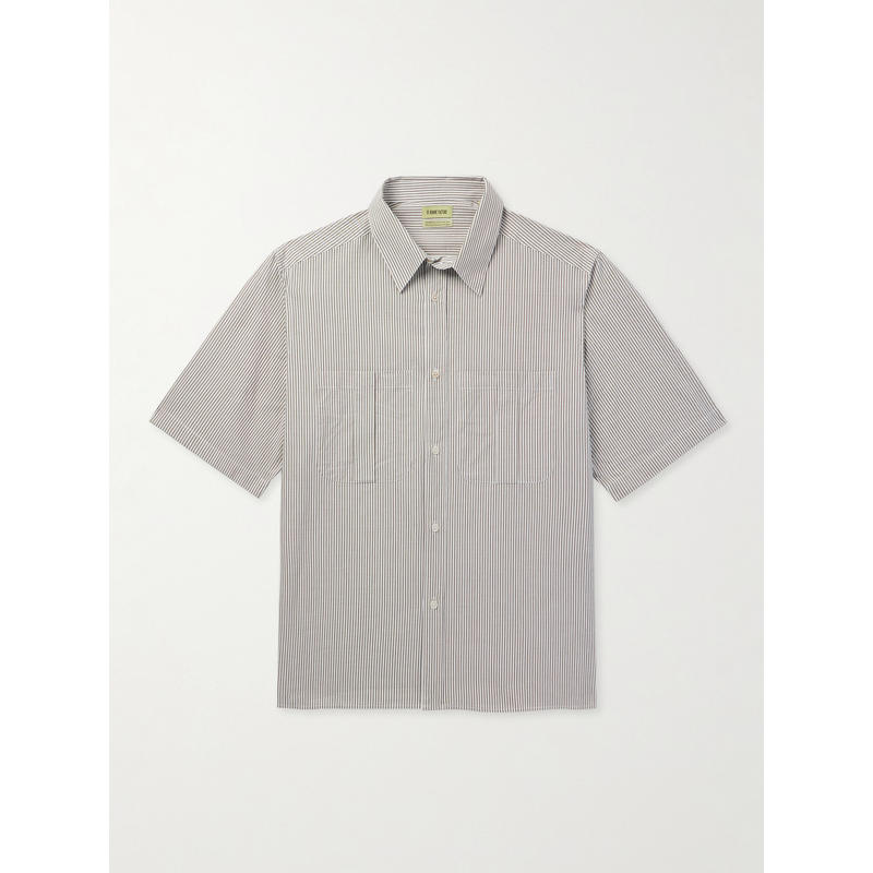 DE BONNE FACTURE 男士 衬衫 Painter's 宽松款条纹棉质府绸衬衫