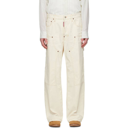 DSquared2 D二次方 男士 牛仔长裤 灰白色 Baggy Carpenter 长裤