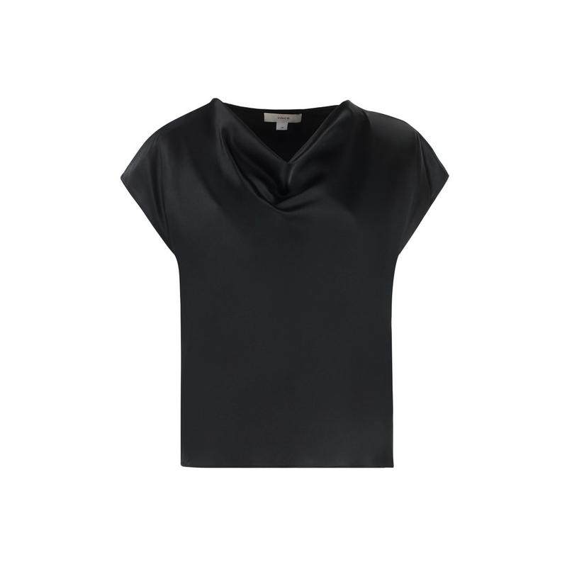 Vince 女士 FW25 T恤 緞面高領襯衫