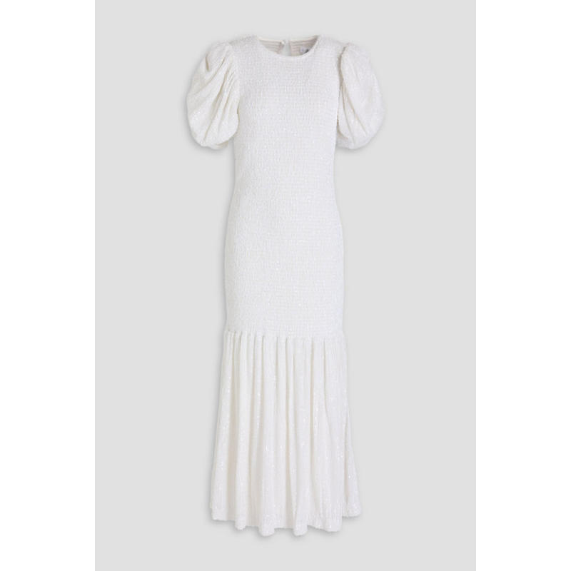 ROTATE 女士 中长连衣裙 珠片精饰抽褶薄纱中长连衣裙