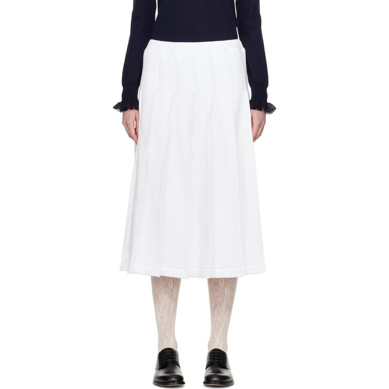 Comme des Garçons 女士 中长裙 白色刀褶半身裙