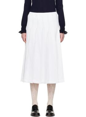 Comme des Garçons川久保玲 女士 中长裙 白色刀褶半身裙
