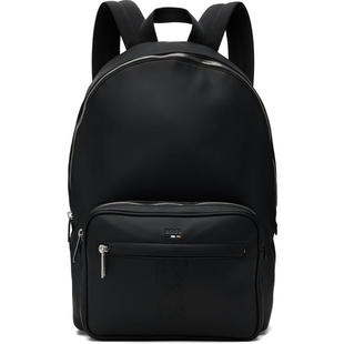 Boss 博斯 男士 FW25 双肩包 黑色 Structured Signature Trims