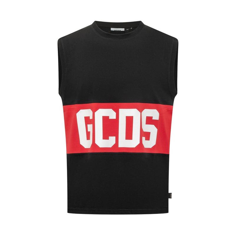 GCDS 男士 SS26 背心 乐队标志无袖T恤图片