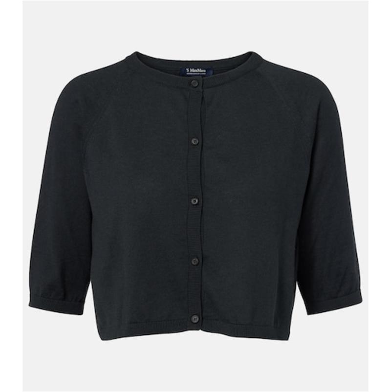 'S Max Mara 女士 开衫 短款棉质真丝羊绒针织