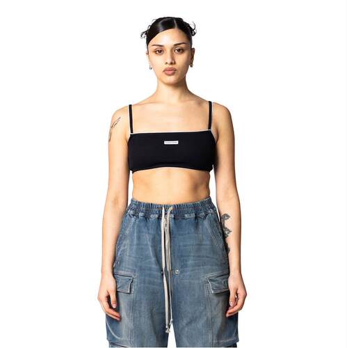 Marine Serre 女士 SS26 上衣 SERRE 海军风罗纹精美吊带文胸