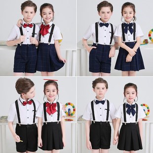 六一儿童节演出服小学生大合唱表演服装学院风男生背带裤夏季套装