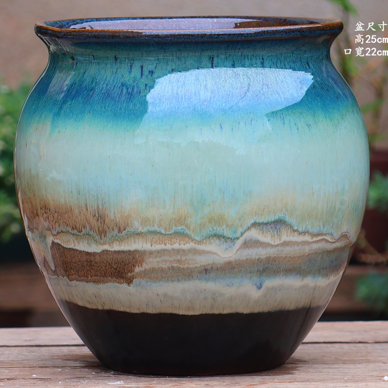 特大号家用大口高花盆粗陶陶瓷三角梅盆栽多肉老桩庭院盆景紫砂盆
