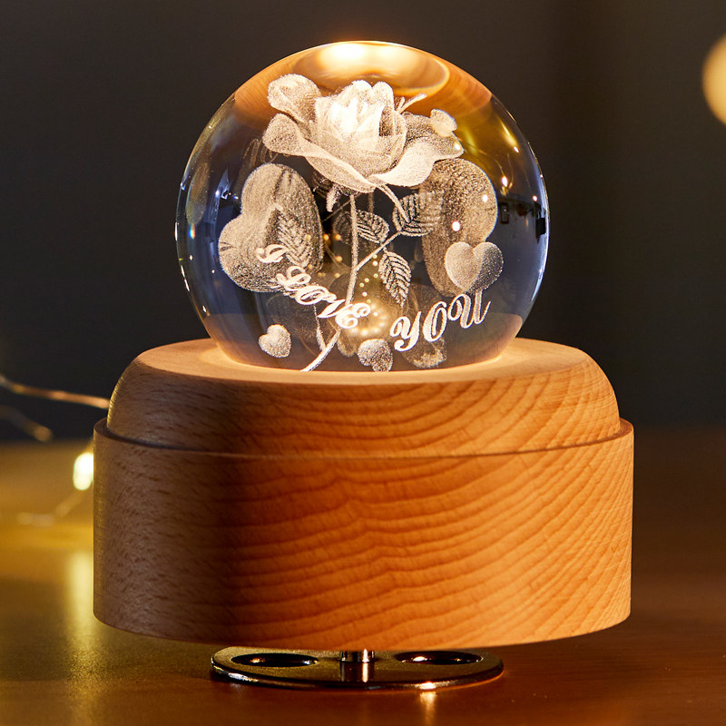 定制礼物音乐盒生日纪念日儿童女孩情侣女生天空之城水晶球八音盒