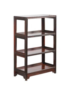 天纵老挝大红酸枝收纳茶具茶道玄关柜三层置物储物架