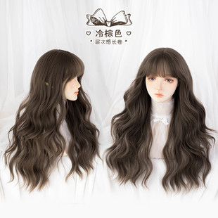 哼唧家假发女长发大波浪长卷发中长发全真网红自然真头发全头套