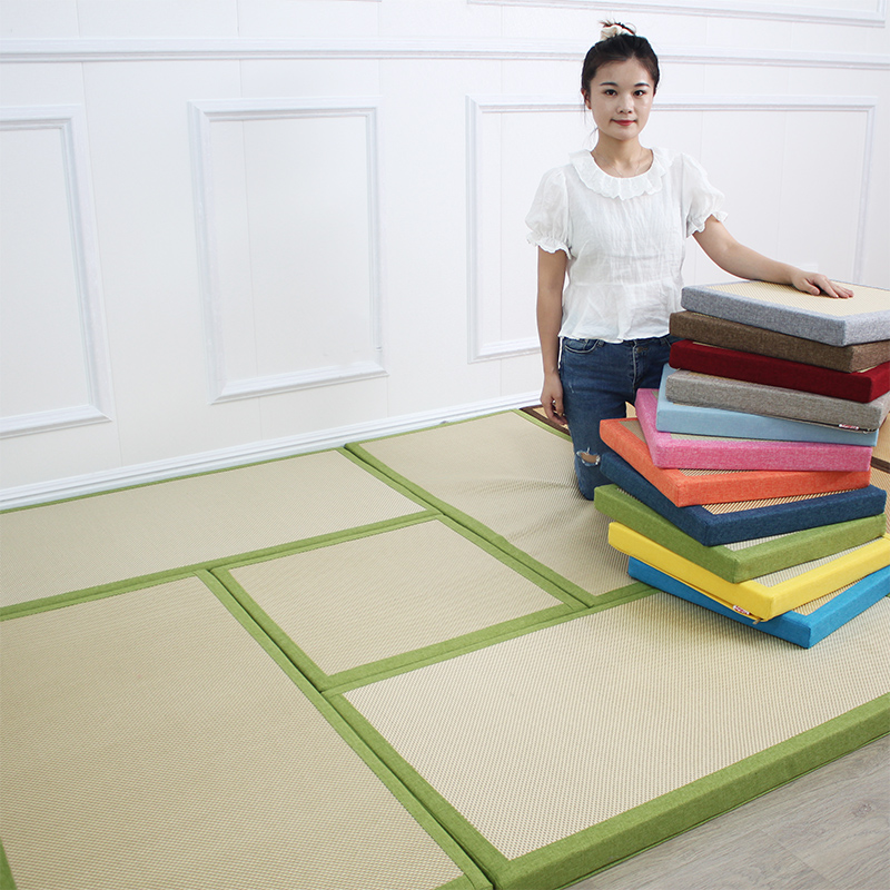 夏季凉席坐垫沙发坐垫海绵垫子夏天座垫椅垫透气藤席飘窗垫定制