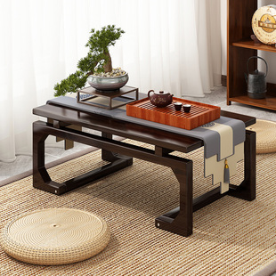 飘窗小桌子榻榻米茶桌实木小茶几炕几家用坐地矮桌炕桌书法学习桌