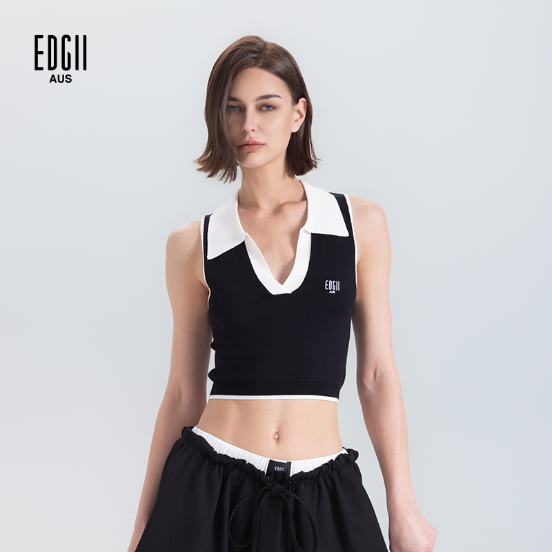 EDGII针织无袖网球运动polo衫