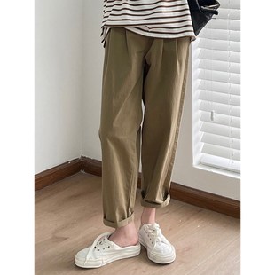 宽松大码 外穿显瘦阔腿裤 工装 孕妇裤 老爹裤 薄款 休闲萝卜裤 子春秋季