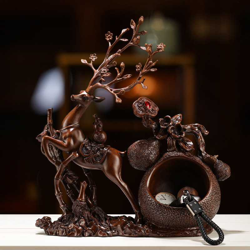 福鹿福禄进门口玄关钥匙收纳摆件轻奢客厅家居电视柜鹿装饰品入户,家居饰品,桌面摆件,淘宝优惠券,粉丝福利购,淘宝优惠卷