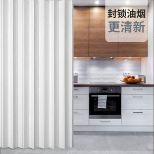 PVC折叠门免打孔开放式厨房卫生间开通燃气临时门隔断门推拉门