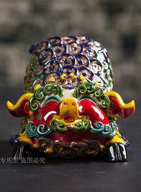 生肖猪陶瓷交趾陶招财金猪摆件家居客厅装饰品工艺品礼品摆件送礼
