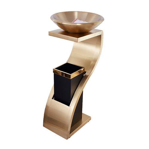 新品直管艺术桶不锈钢 酒店垃圾桶大堂立式不锈钢专用带灭菸灰缸G