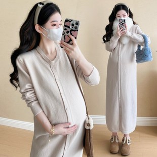 秋冬装 孕妇裙秋装 时尚 针织连衣裙2024新款 怀孕裙子 百搭长袖 孕妇装