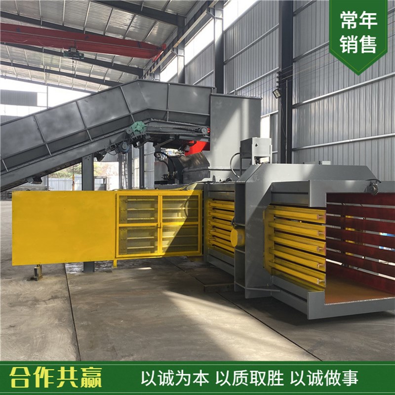 毛条毛球打包机 直推车篓子车架子打包机 卧式废铁废铝打包机