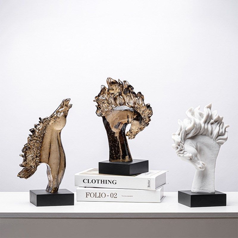简约创意雕塑马头摆件办公室桌面装饰品样板间书架动物轻奢摆设品,家居饰品,桌面摆件,淘宝优惠券,粉丝福利购,淘宝优惠卷