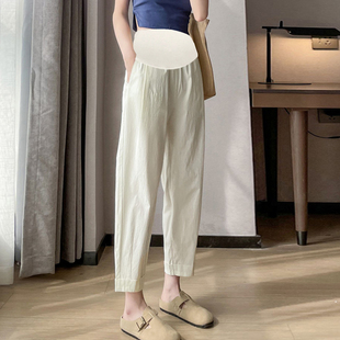 外穿直筒托腹时尚 薄款 打底裤 显瘦老爹裤 孕妇裤 小个子休闲裤 子夏季