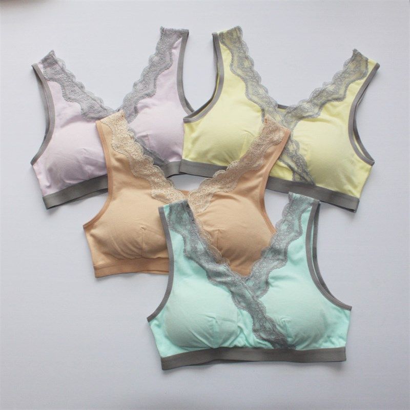 纯棉交叉带罩杯吊带背心文胸孕产期无钢圈内衣