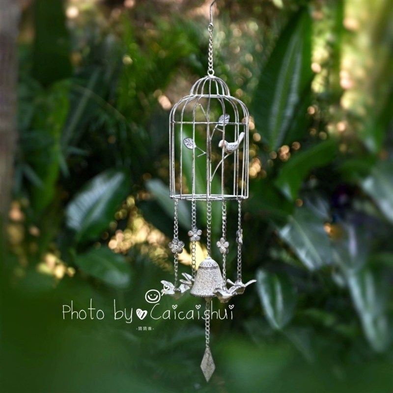 不易上锈。复古铁艺铸铁鸟笼风铃阳台花园家居庭院装饰手摇铃铛,家居饰品,风铃及配件,淘宝优惠券,粉丝福利购,淘宝优惠卷