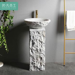 石头洗手盆户外庭院石材立柱盆 阳光品玉 室外家用花园轻奢洗手台