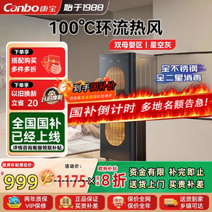 母婴奶瓶厨房碗筷热风高温二星烘干一体 康宝消毒柜家用不锈钢立式